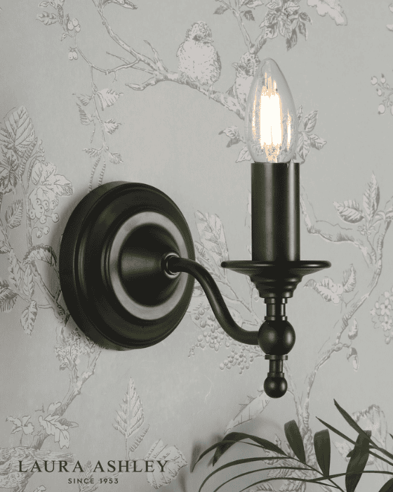 Laura Ashley Ludchurch Industrial Black Wall Light Bracket Only