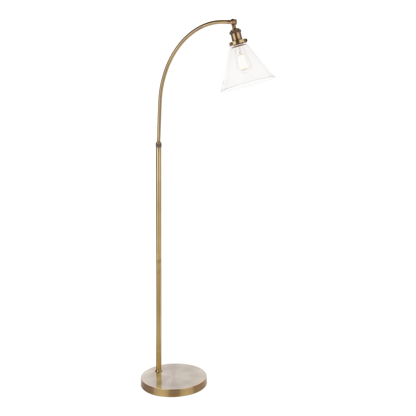 Laura Ashley Isaac Antique Brass & Glass Floor Lamp