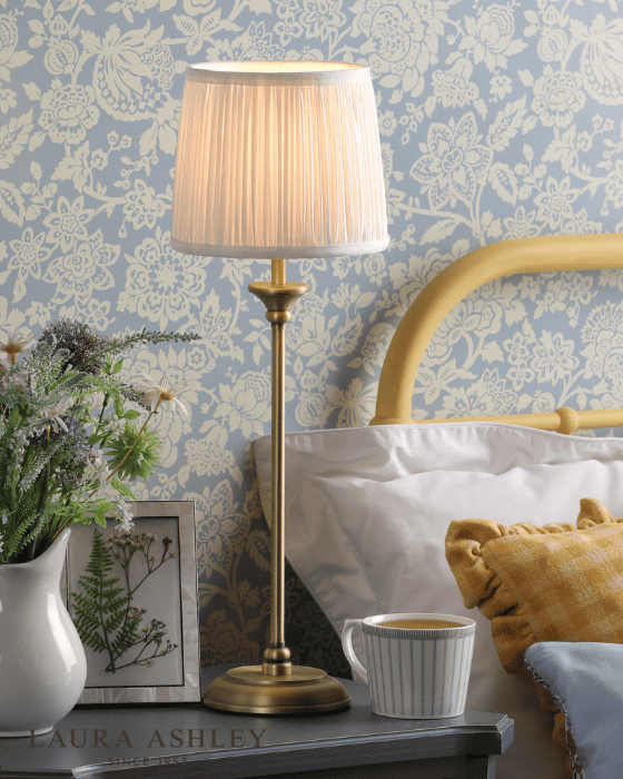 Laura Ashley Hemsley Antique Brass & Ivory Table Lamp With Shade