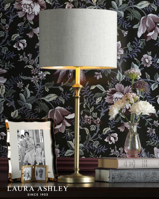 Laura Ashley Highgrove Matt Antique Brass Table Lamp With Shade