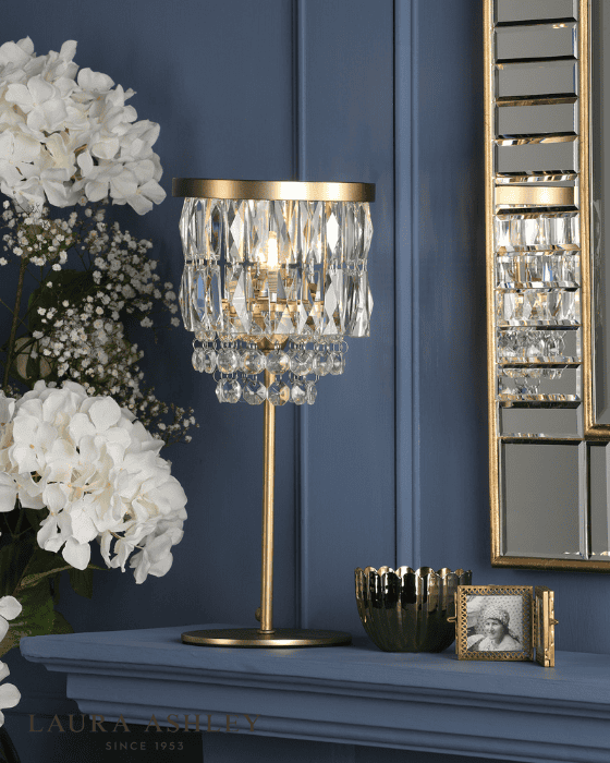 Laura Ashley Rhosill Crystal & Antique Brass Table Lamp