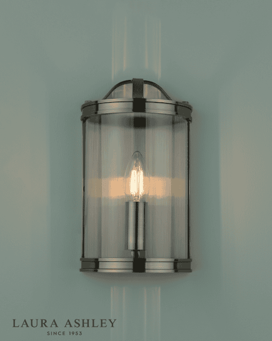 Laura Ashley Harrington Antique Brass & Glass Wall Light