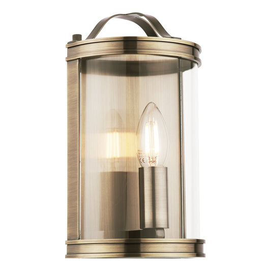 Laura Ashley Harrington Antique Brass & Glass Wall Light