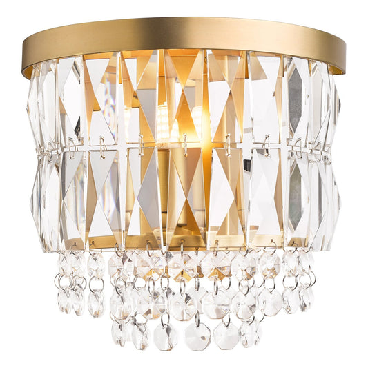 Laura Ashley Rhosill Crystal & Matt Antique Brass Wall Light