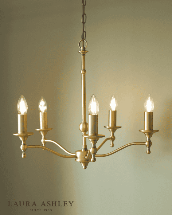 Laura Ashley Ludchurch 5 Light Matt Antique Brass Armed Pendant (Fitting Only)