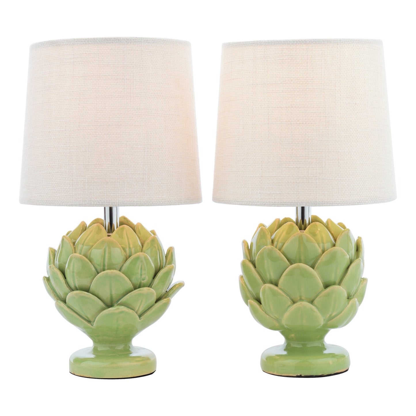 Laura Ashley Artichoke Table Lamp Green With Shade (Twin Pack)