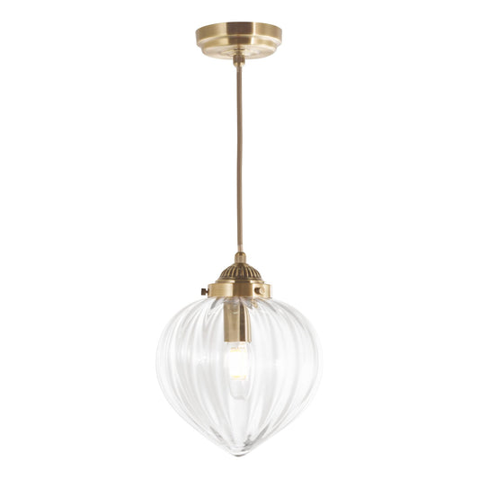 Laura Ashley Whitham Antique Brass & Glass Pendant