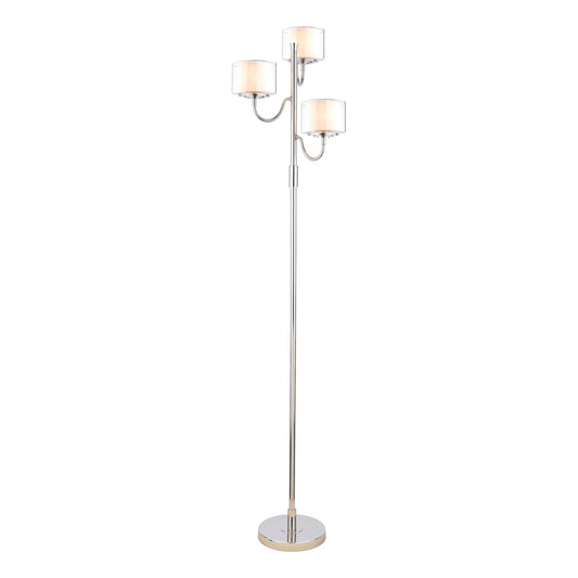 Laura Ashley Southwell 3 Light Polished Nickel & Opal Glass Floor Lamp