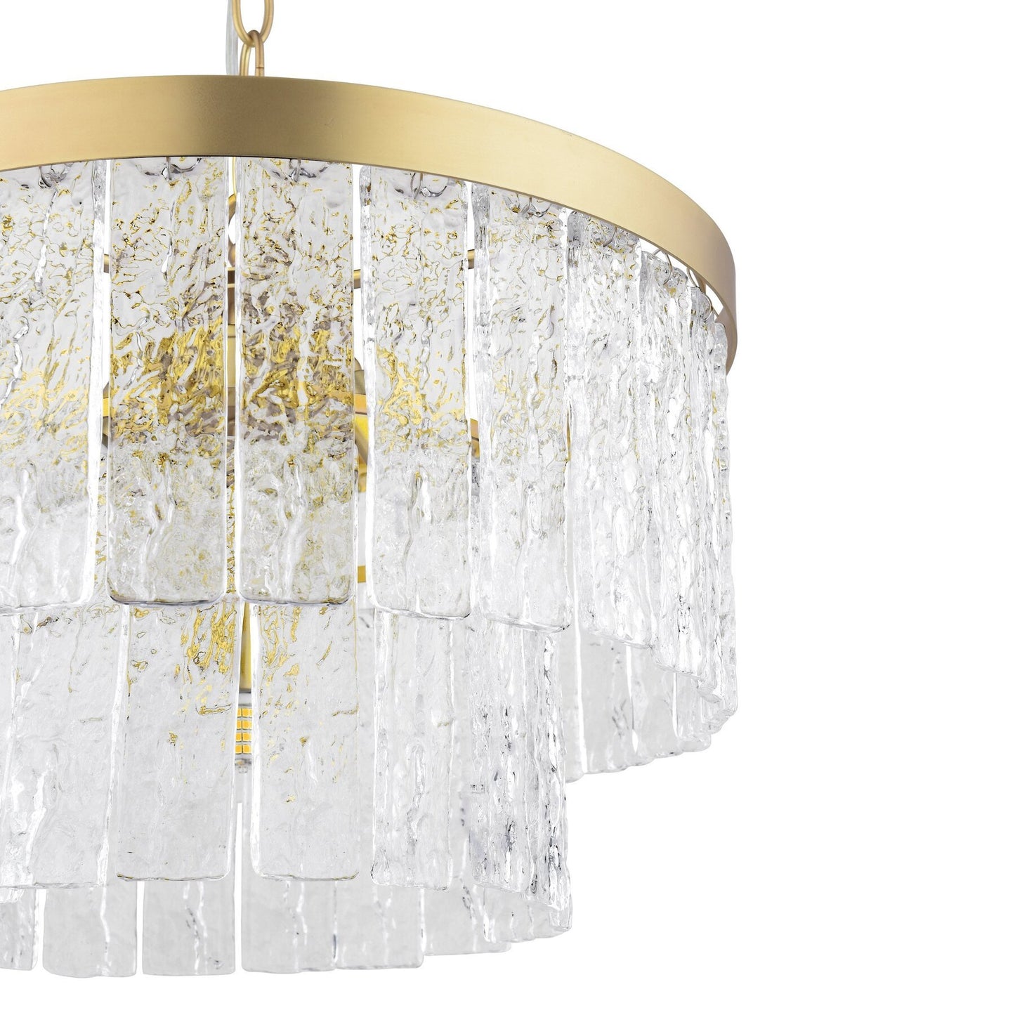 Laura Ashley Durnsford 4 Light Matt Antique Brass & Glass Pendant