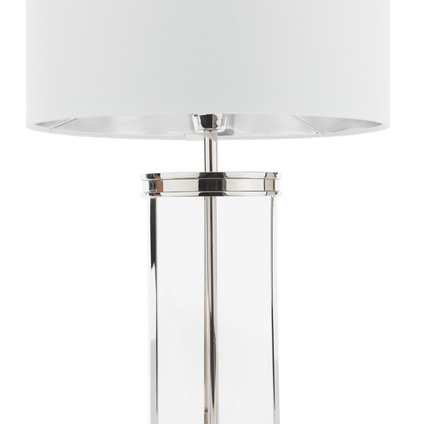 Laura Ashley Harrington Small Polished Nickel & Glass Table Lamp With Shade