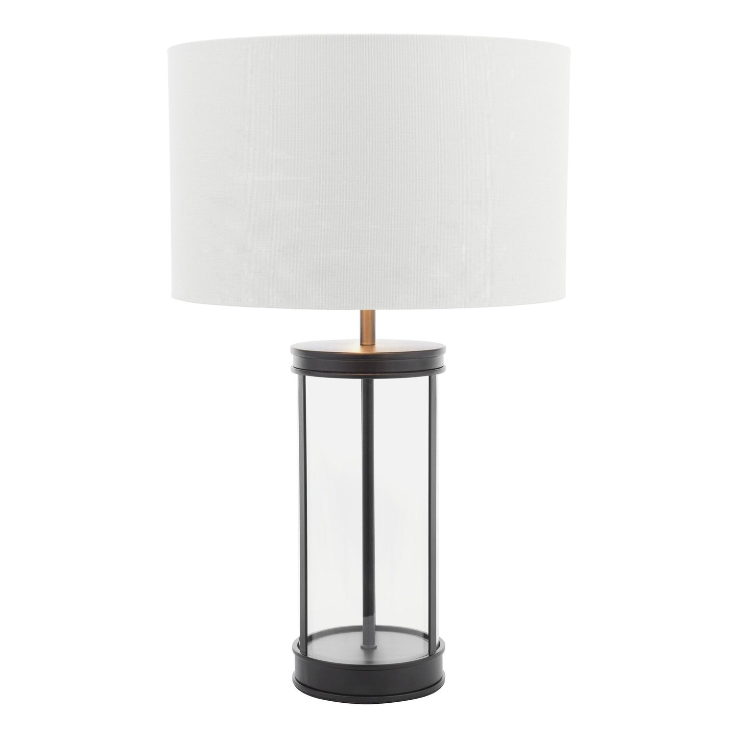 Laura Ashley Harrington Small Matt Black & Glass Table Lamp With Shade