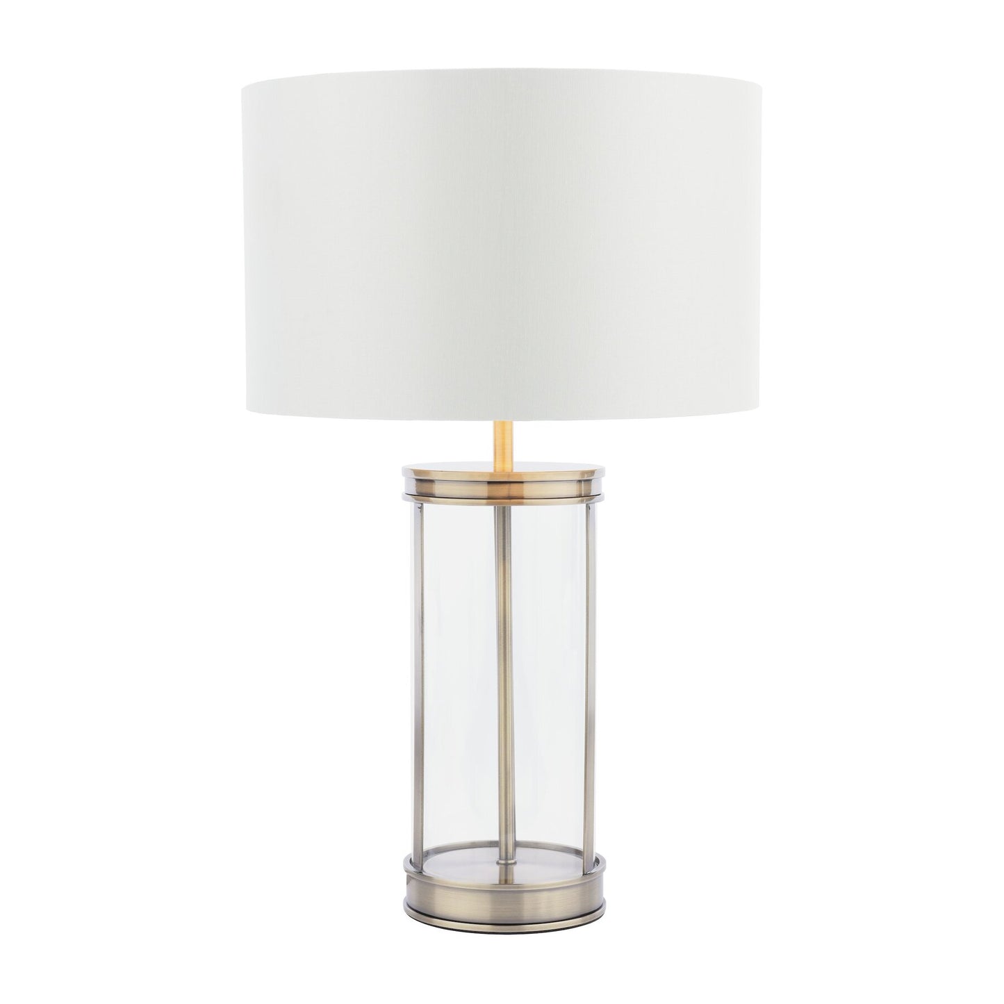 Laura Ashley Harrington Small Antique Brass & Glass Table Lamp With Shade