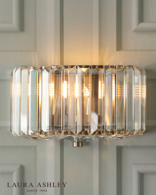 Laura Ashley Fernhurst Crystal & Antique Brass Wall Light