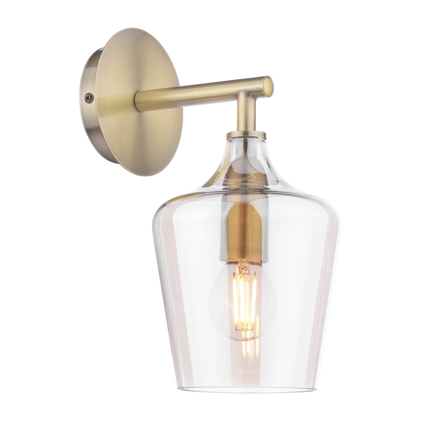 Laura Ashley Ockley Antique Brass & Champagne Glass Wall Light