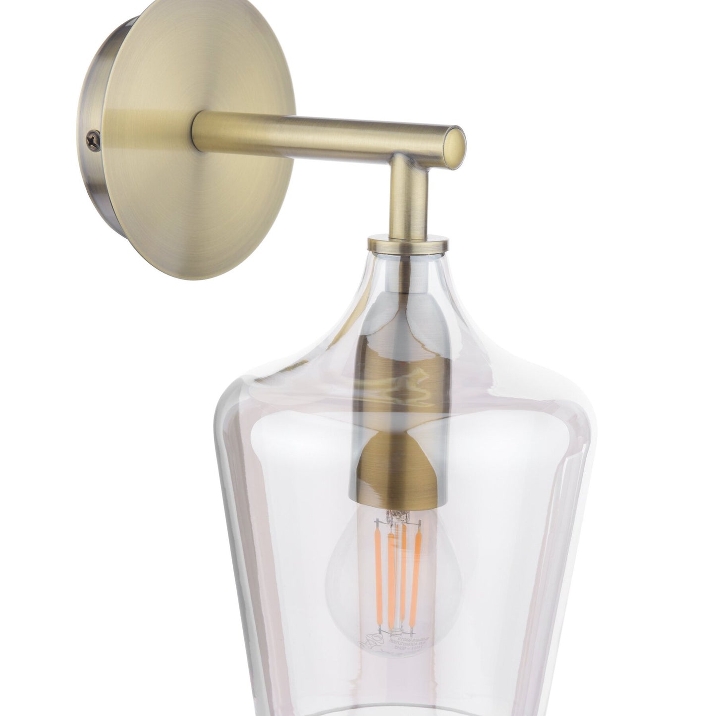 Laura Ashley Ockley Antique Brass & Champagne Glass Wall Light