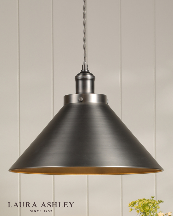 Laura Ashley Rufus Industrial Nickel Pendant