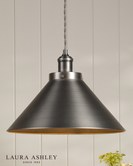 Laura Ashley Rufus Industrial Nickel Pendant