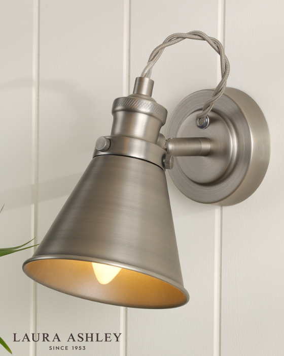 Laura Ashley Rufus Industrial Nickel Single Spotlight