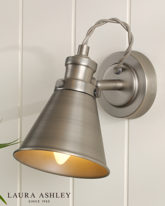 Laura Ashley Rufus Industrial Nickel Single Spotlight
