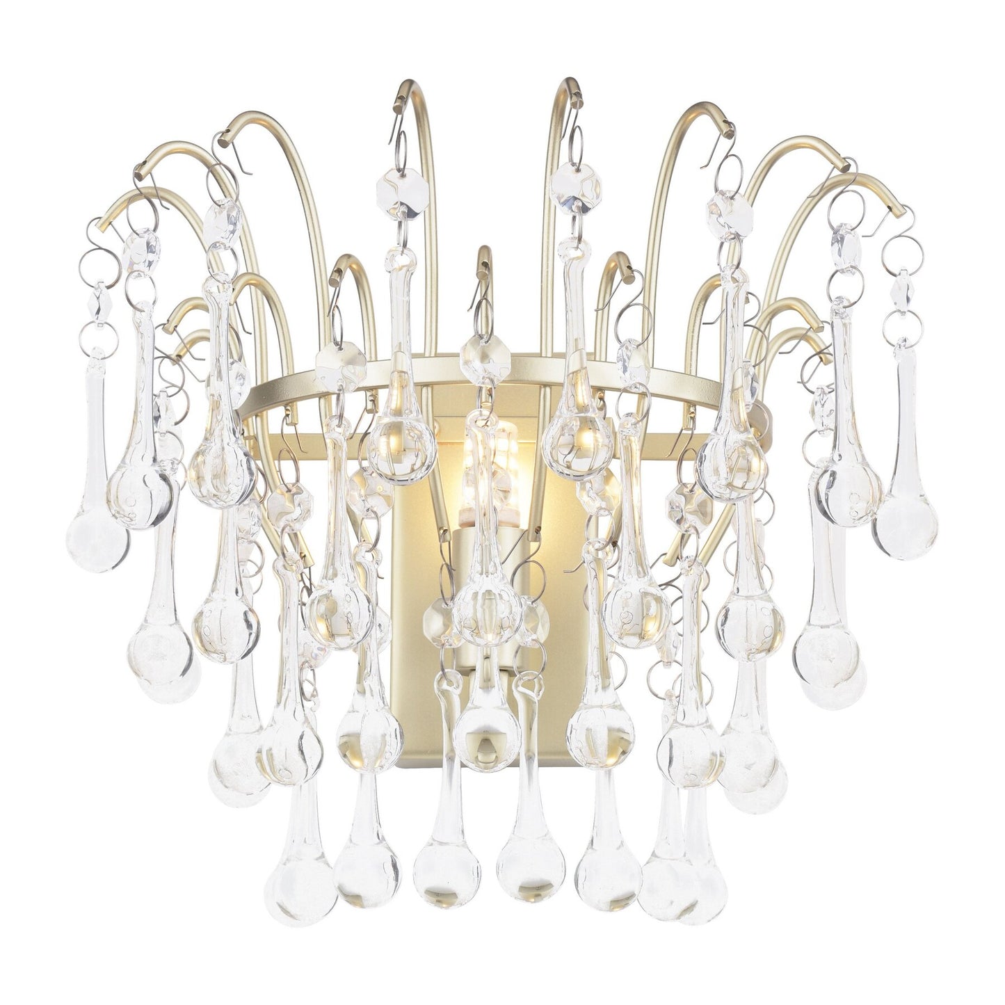 Laura Ashley Willow Satin Champagne & Crystal Wall Light
