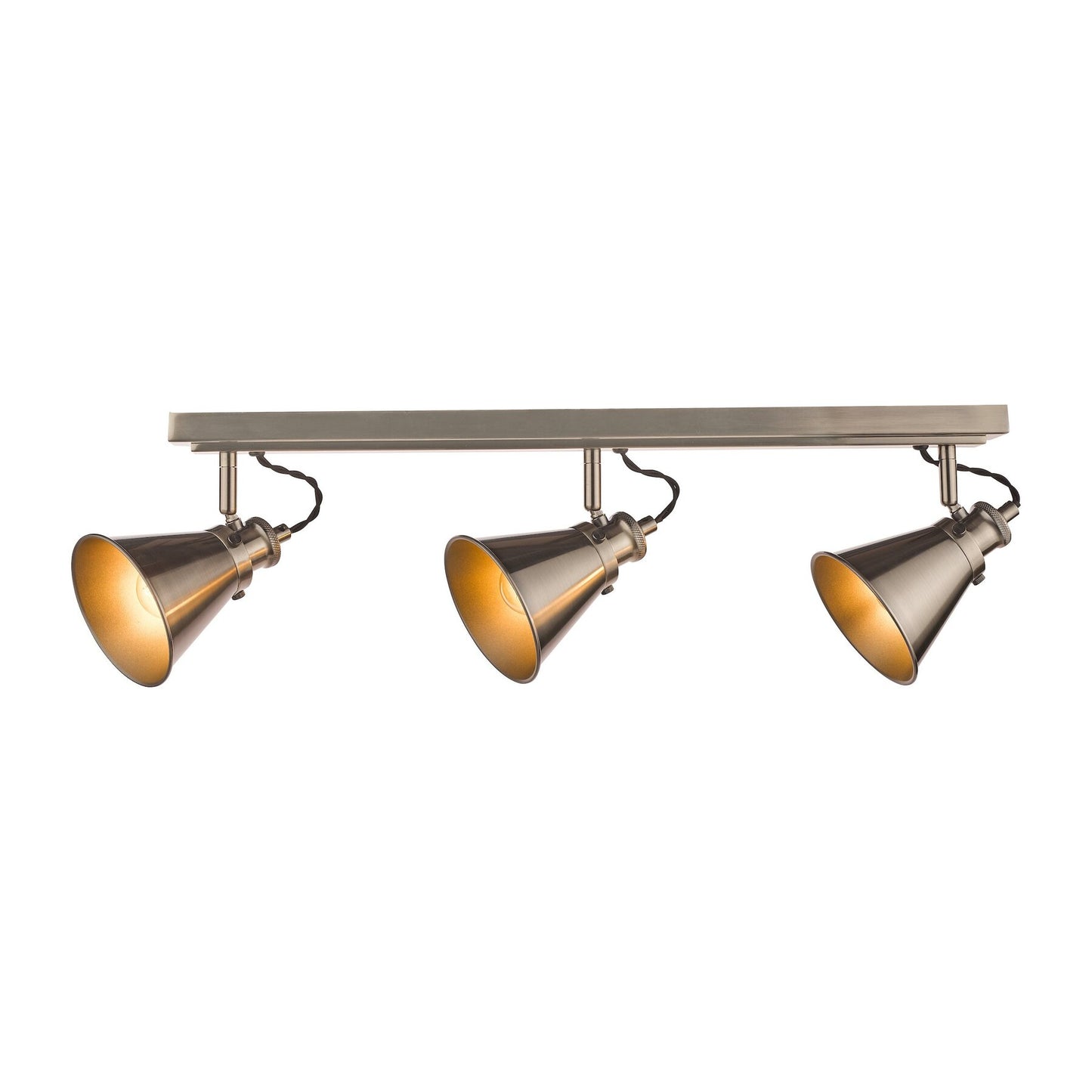 Laura Ashley Rufus 3 Light Industrial Nickel Bar Spotlight