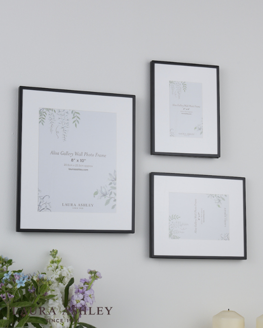 Laura Ashley Alisa Matt Black Photo Frames (Set of 3)