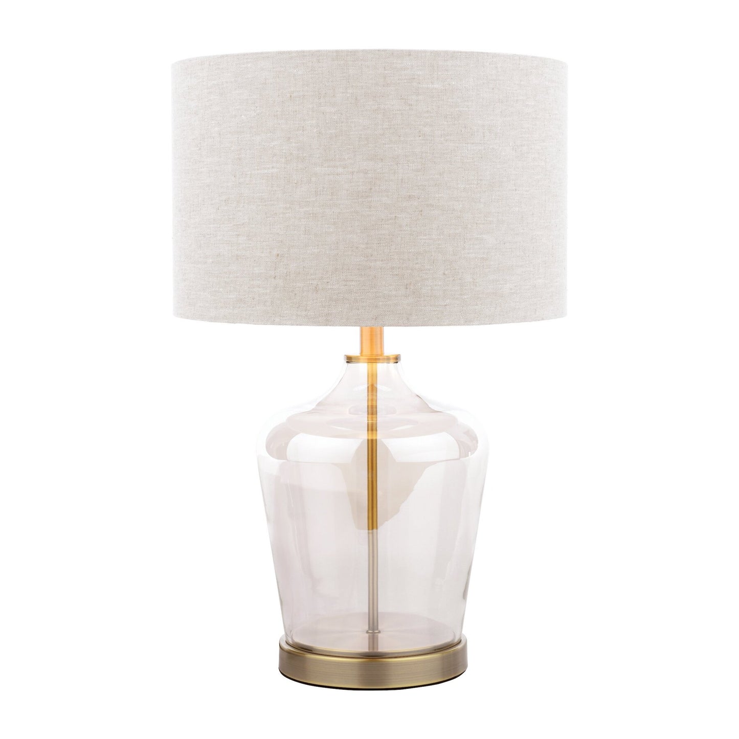 Laura Ashley Ockley Antique Brass & Champagne Glass Table Lamp With Shade