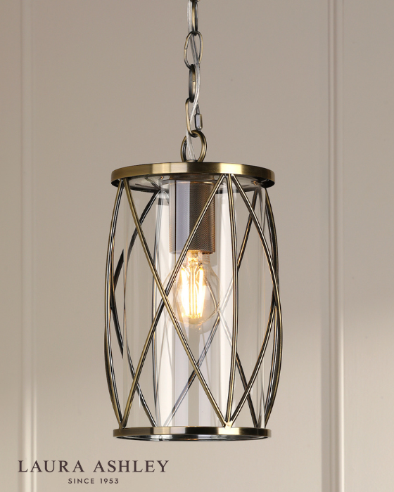 Laura Ashley Beckworth Antique Brass & Glass Ceiling Lantern