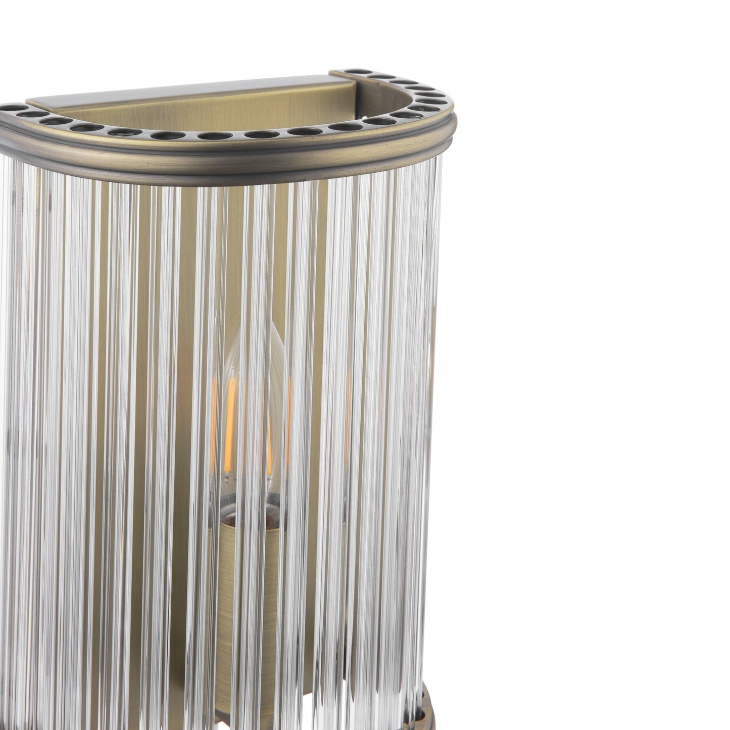 Laura Ashley Sutton Matt Antique Brass & Ribbed Glass Wall Light