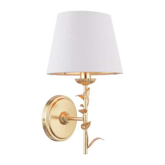Laura Ashley Halton Distressed Gold Leaf Wall Light With Shade
