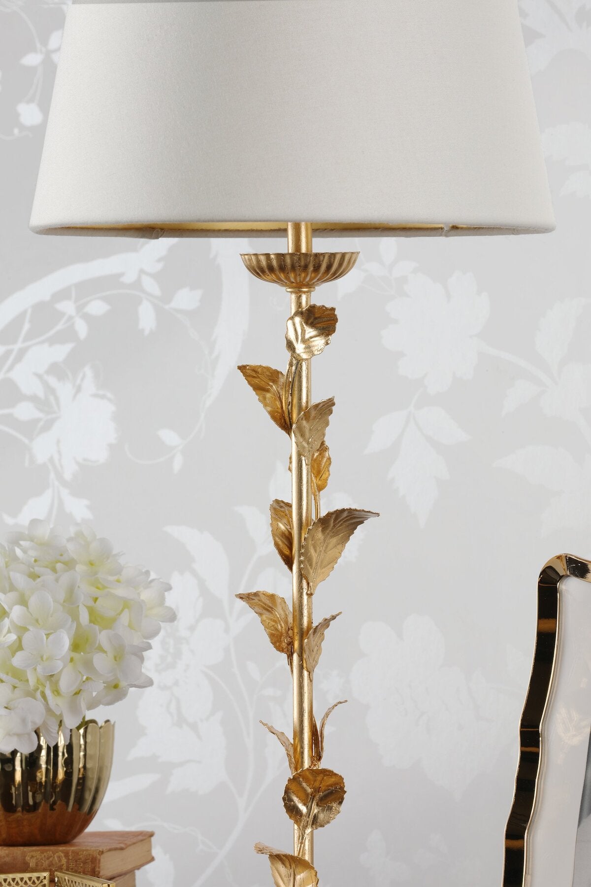 Laura Ashley Halton Distressed Gold Leaf Table Lamp With Shade