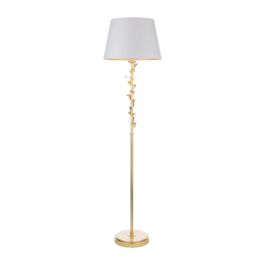 Laura Ashley Halton Distressed Gold Leaf Floor Lamp With Shade