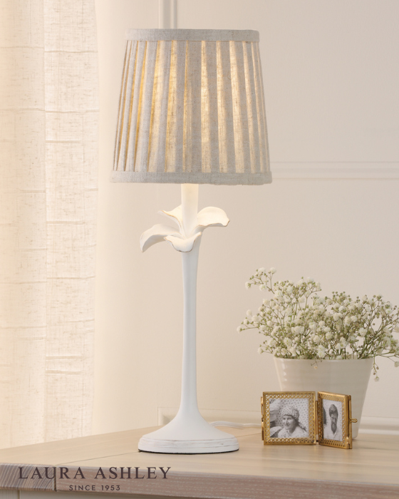 Laura Ashley Eleni Matt White Table Lamp With Shade