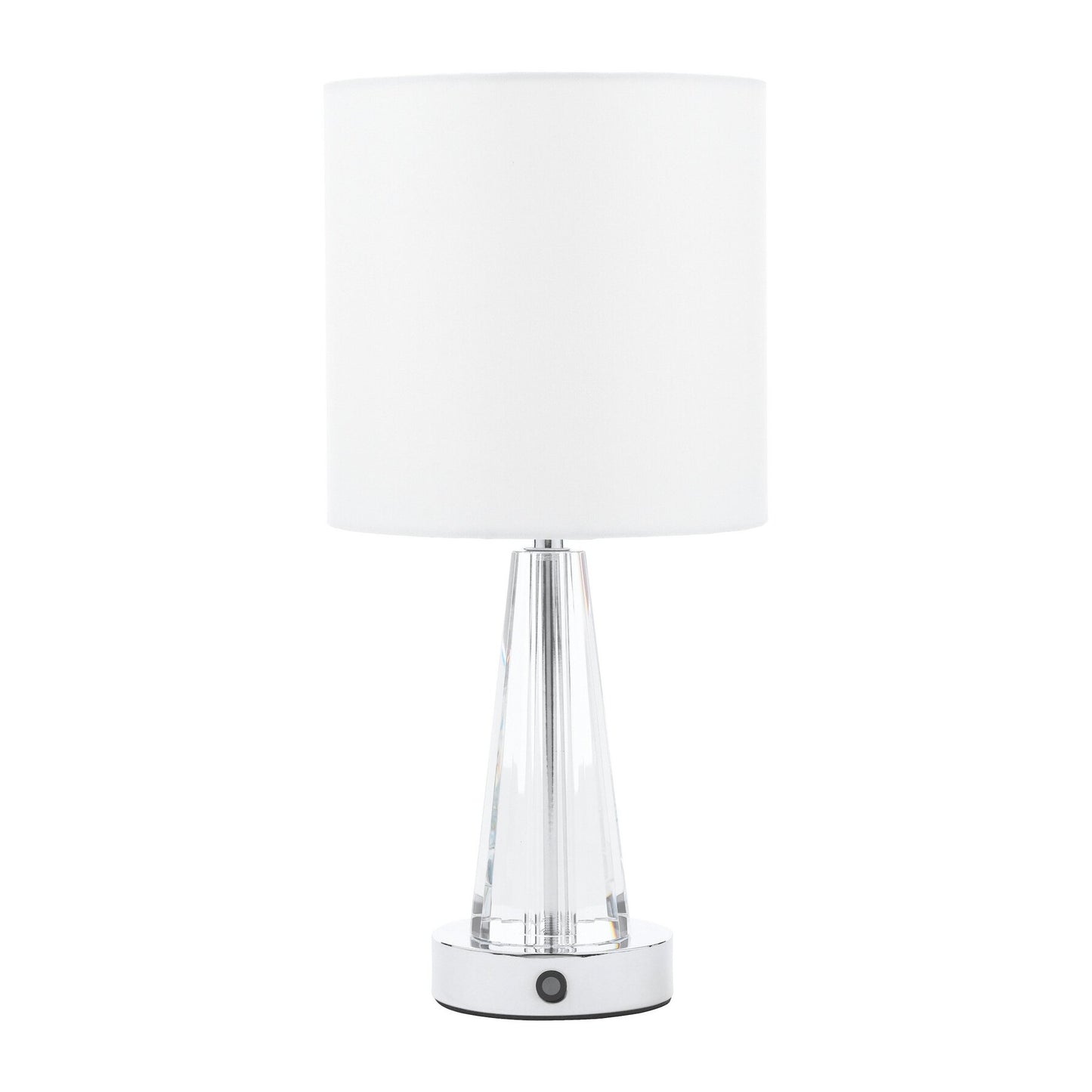 Laura Ashley Blake Polished Chrome & Crystal LED Rechargeable Table Lamp With Shade