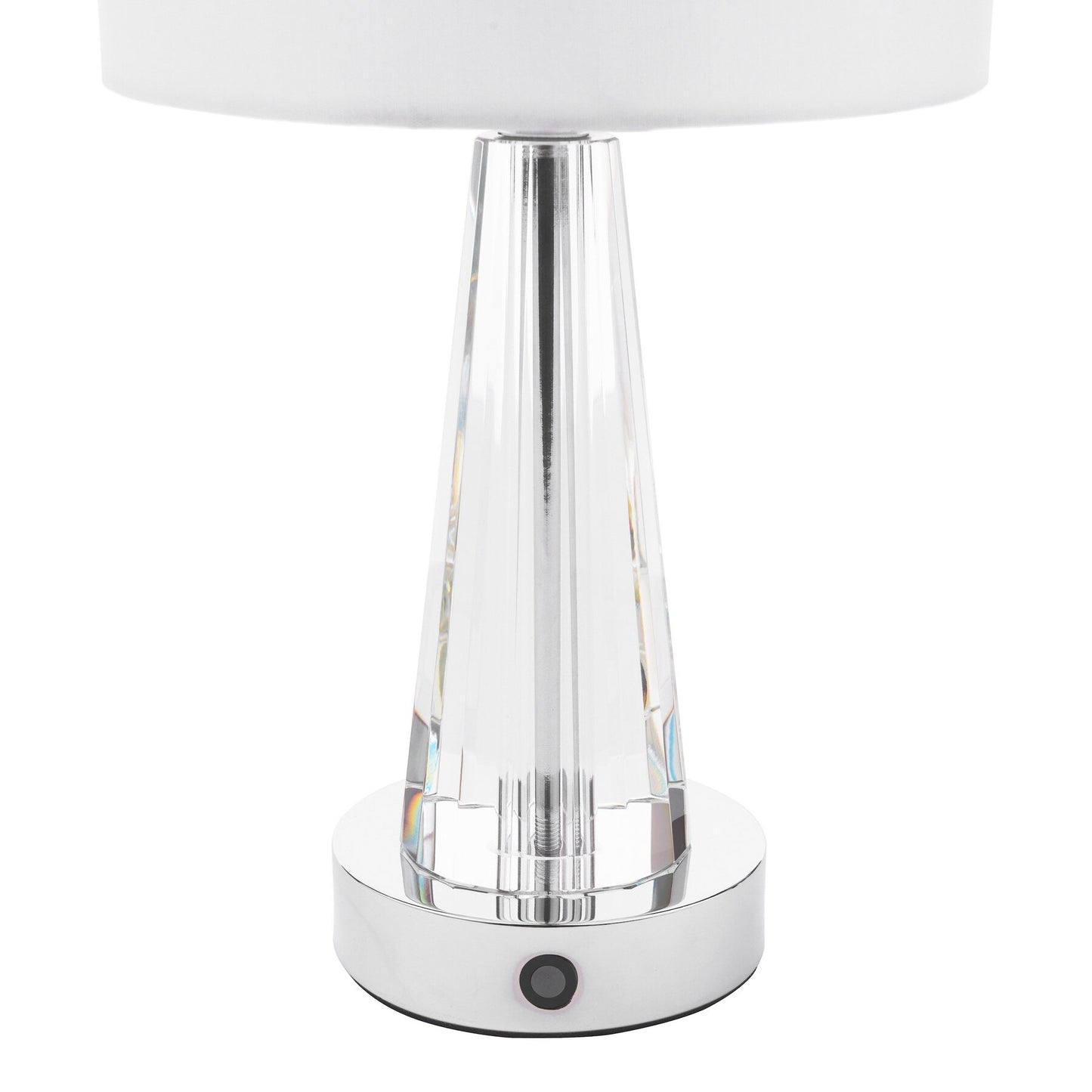 Laura Ashley Blake Polished Chrome & Crystal LED Rechargeable Table Lamp With Shade