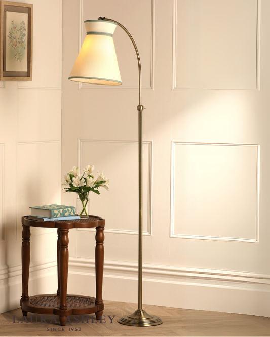 Laura Ashley Dearham Antique Brass Floor Lamp With Shade