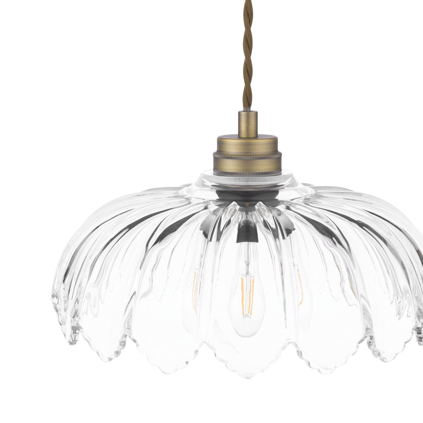 Laura Ashley Bexwell Matt Antique Brass & Glass Pendant