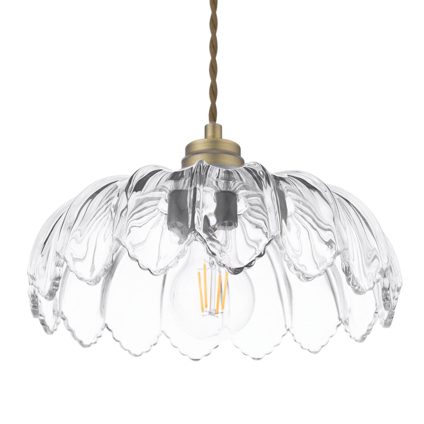 Laura Ashley Bexwell Matt Antique Brass & Glass Pendant