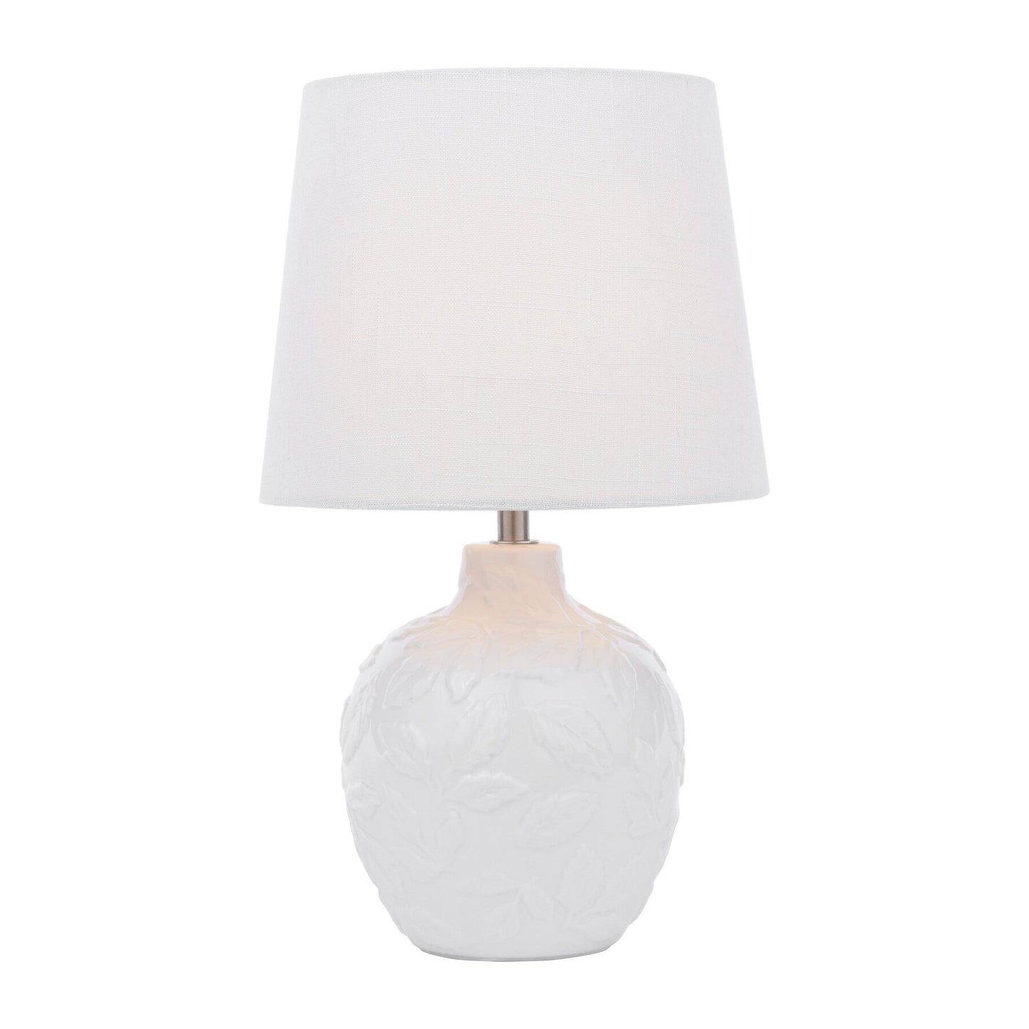 Laura Ashley Redhall White Ceramic & Polished Chrome Table Lamp With Shade