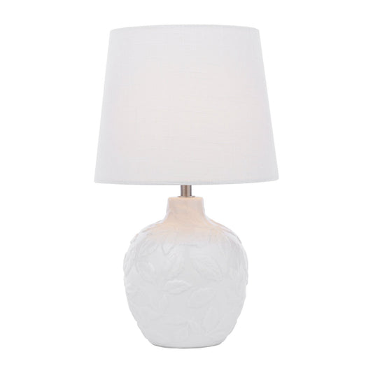 Laura Ashley Redhall White Ceramic & Polished Chrome Table Lamp With Shade