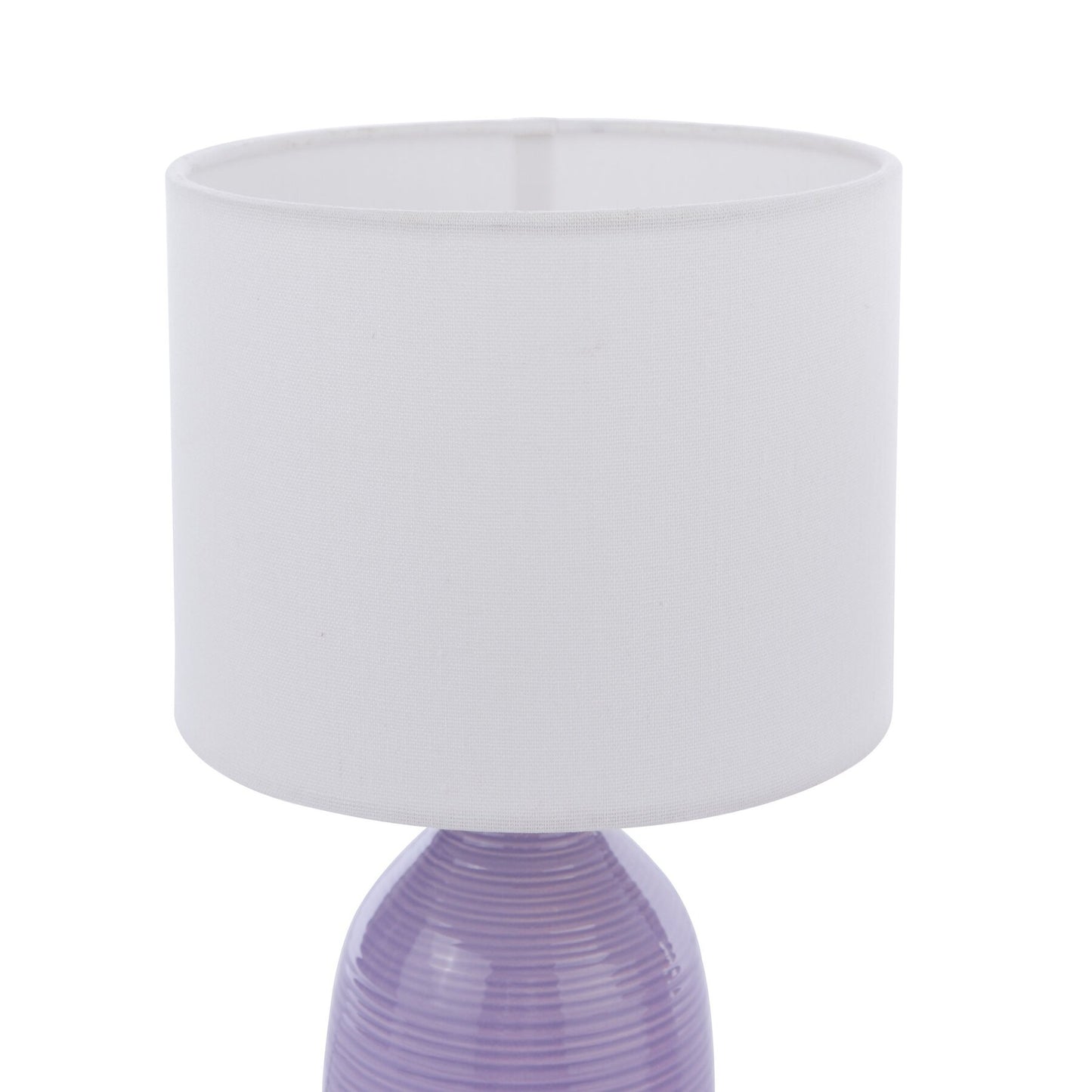 Laura Ashley Penny Purple Ceramic & Polished Chrome Table Lamp With Shade (Twin Pack)