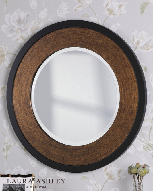 Laura Ashley Cara Mottled Bronze 60cm Round Mirror