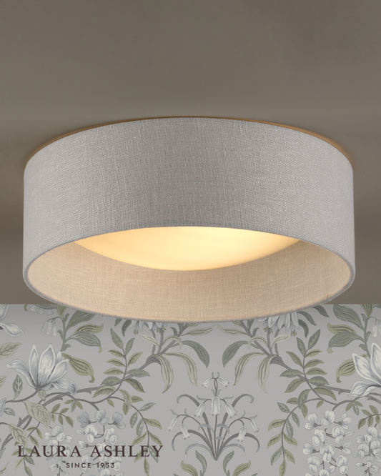 Laura Ashley Bacall 2 Light Natural Shade Flush