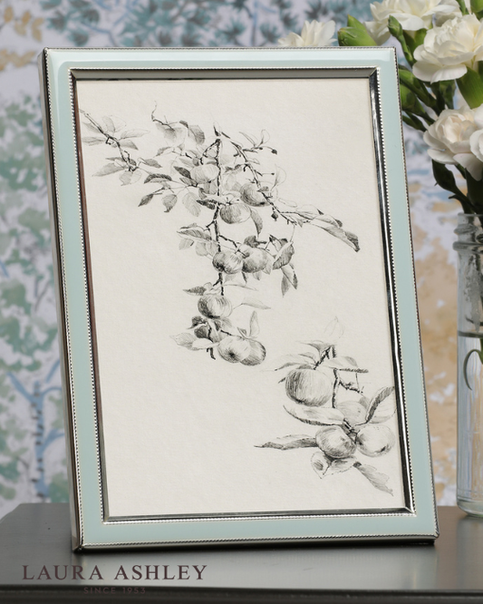 Laura Ashley Steynton Silver Plated & Pale Blue 5x7 Inch Photo Frame
