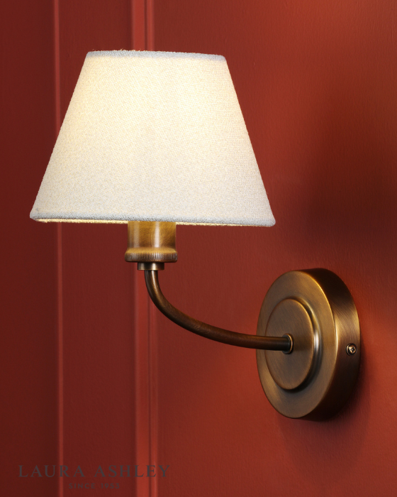 Laura Ashley Denston Antique Bronze Wall Light With Shade