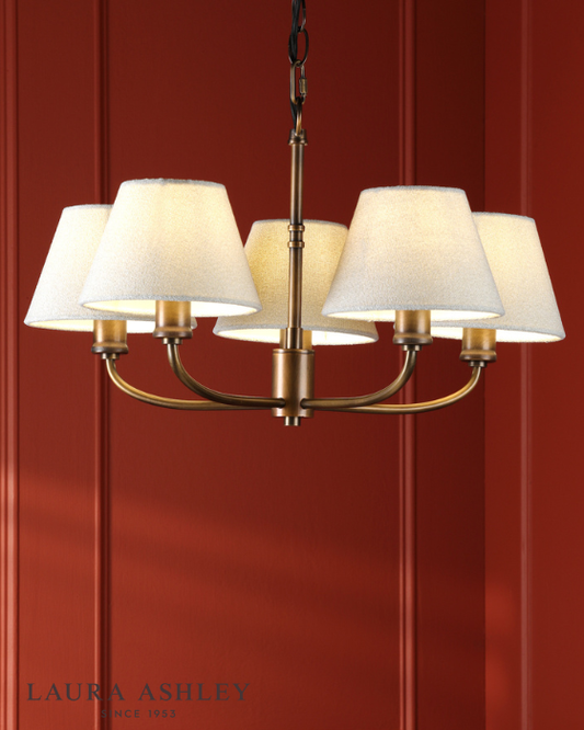 Laura Ashley Denston 5 Light Antique Bronze Chandelier With Shades