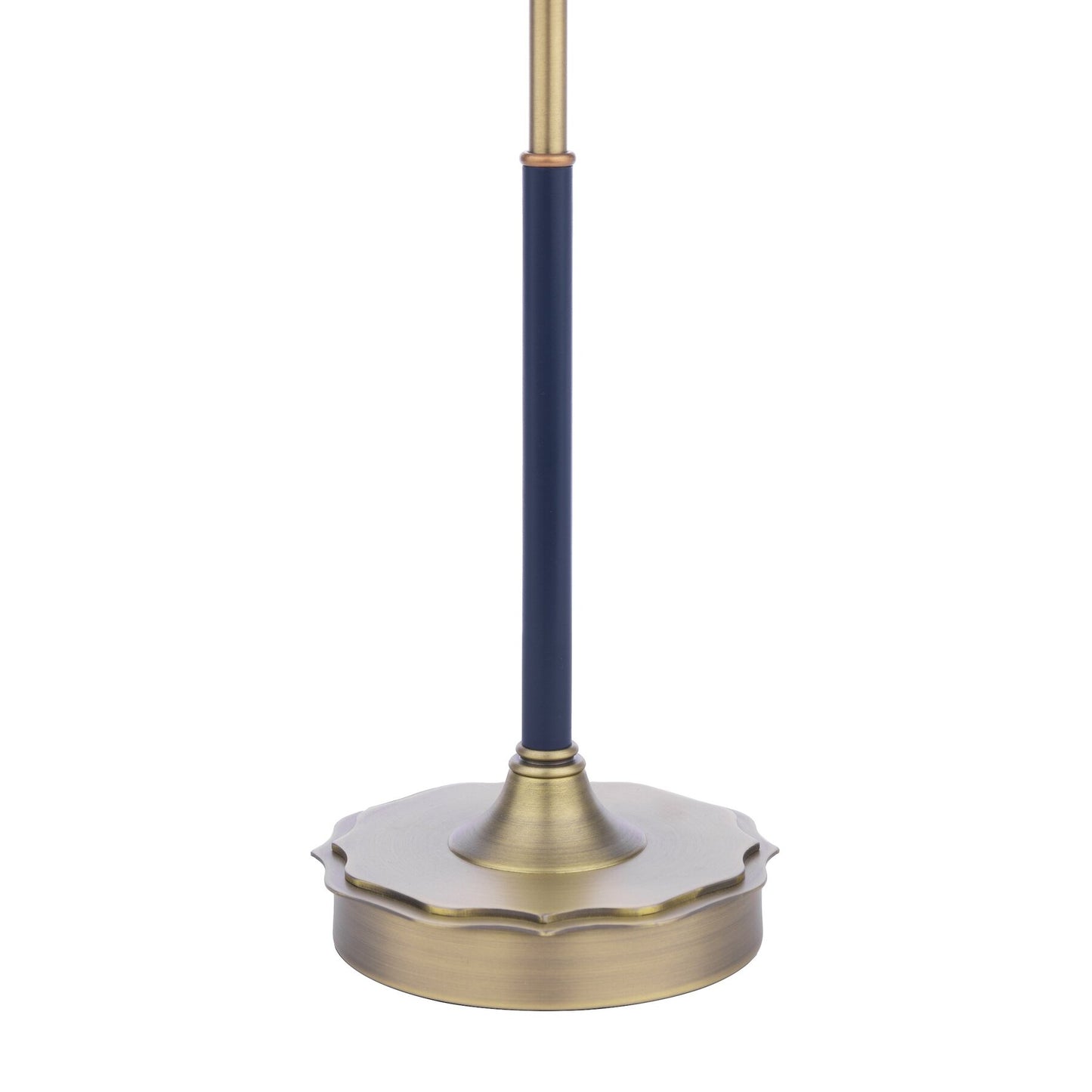 Laura Ashley Denwick Matt Antique Brass & Satin Blue Table Lamp With Shade