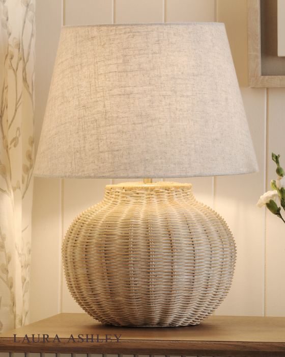 Laura Ashley Fernhill Large Matt Cream Table Lamp With Shade