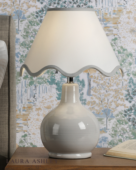 Laura Ashley Bramhope Grey Ceramic Table Lamp With Shade