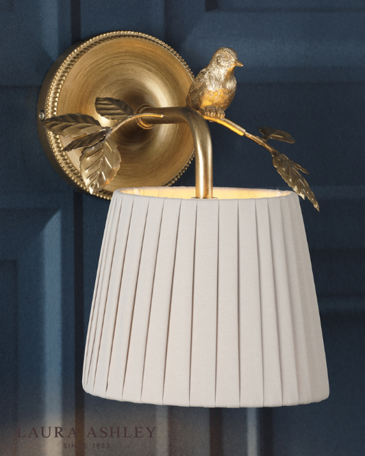 Laura Ashley Egelton Aged Brass Wall Light With Shade